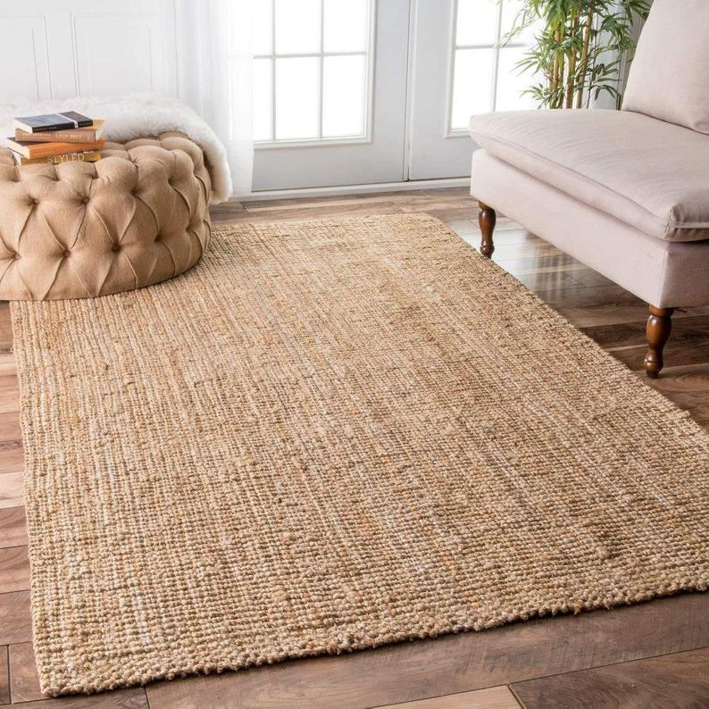 Habereindia - Indian Braided Jute Rug Hand Woven 