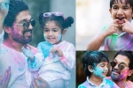 allu arjun biography, allu arjun for holi, in pics allu arjun s adorable moments with family for holi is too cute to miss, Neha reddy