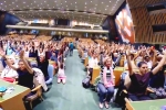 international yoga day 2019 venue, indoor yoga session at united nations, international day of yoga 2019 indoor yoga session held at un general assembly, International yoga day
