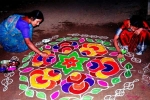 importance of rangoli in kannada, cultural significance of rangoli, spiritual and cultural significance of making rangoli outside the house, Krushna