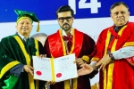Ram Charan Doctorate pictures, Ram Charan Doctorate latest, ram charan felicitated with doctorate in chennai, Tweet
