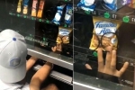 Indian stealing from vending machine in US, Indian American, watch video of young indian american man allegedly stealing cookies from a vending machine goes viral, Punjabis