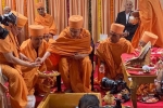 shri swaminarayan mandir, mahant swami in abu dhabi, foundation stone laid for first hindu temple in abu dhabi, Hindu temples